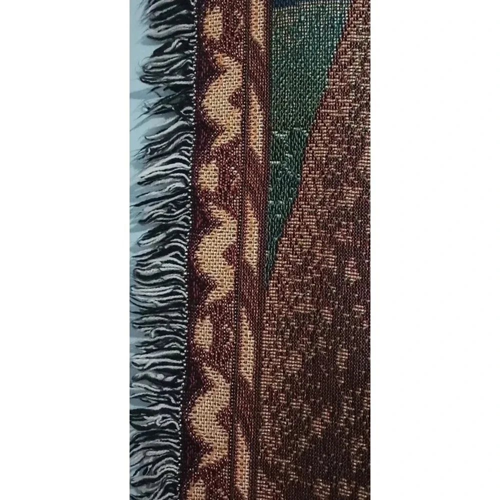 VTG American Weaver's A Child Is Born‎ Mary Joseph Jesus Tapestry Throw Blanket